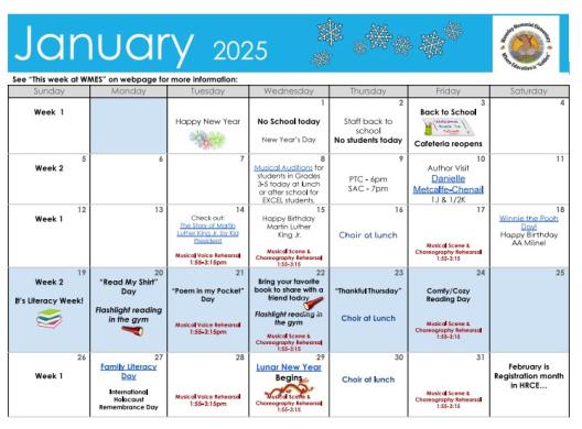 January Calendar