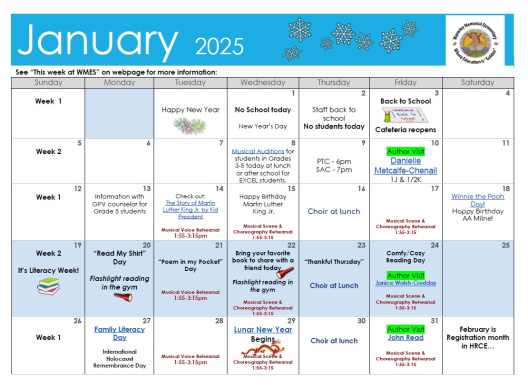 January Calendar