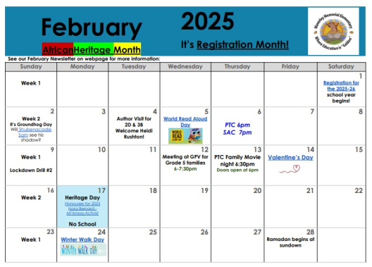 February Calendar