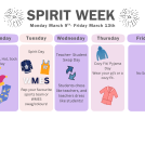 Spirit Week March 9-12, 2026